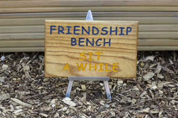Friendship Bench launched at Shipley Woodside Community Garden - SEAG - Shipley Eco-Action Group